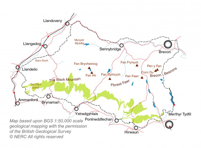 map of Twrch Sandstone