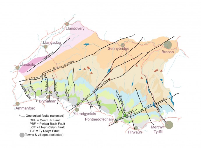 Geological faults of the Geopark