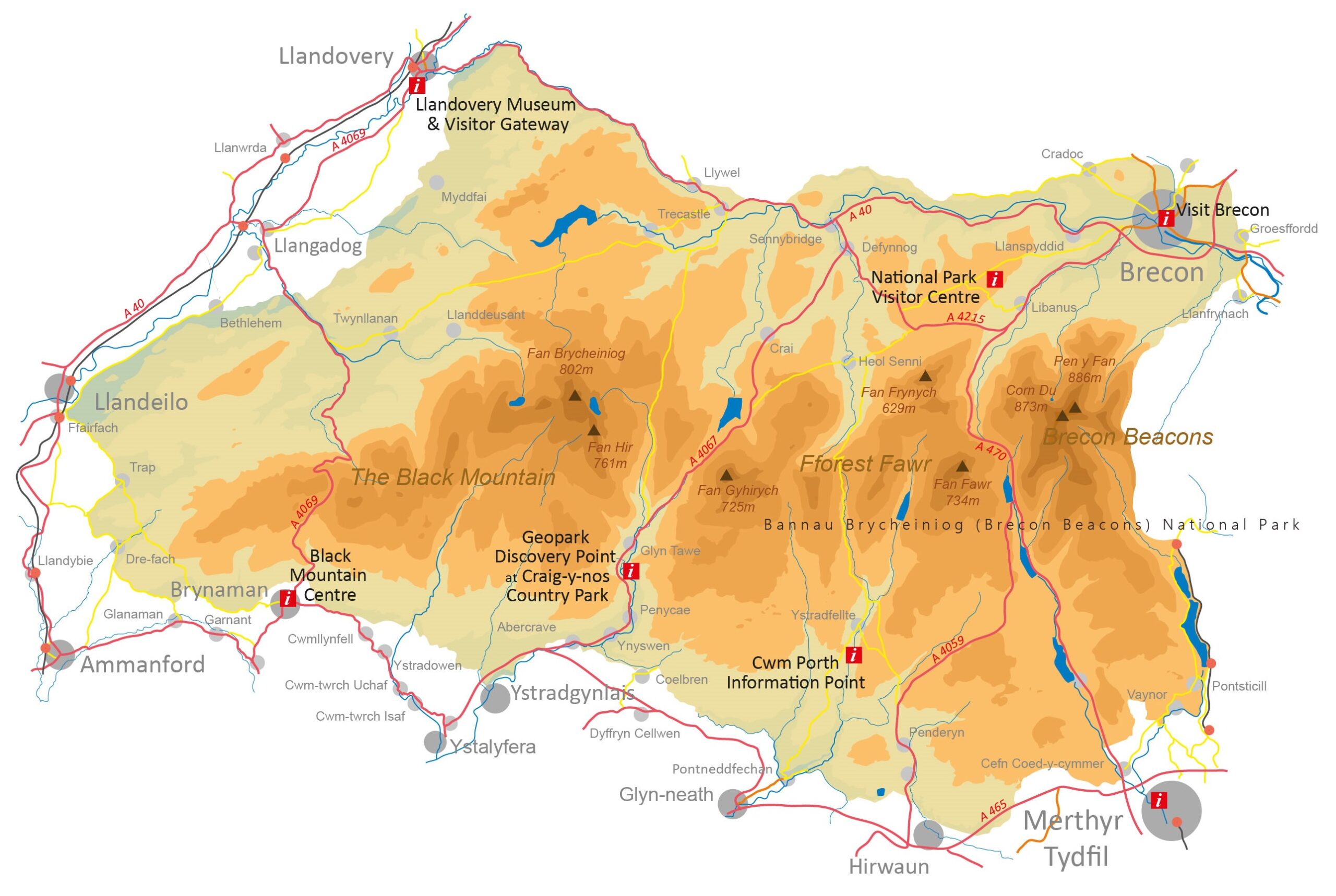 Fforest Fawr Geopark map